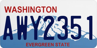 WA license plate AWY2351