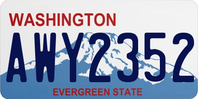 WA license plate AWY2352