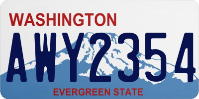WA license plate AWY2354