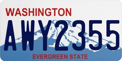 WA license plate AWY2355