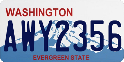 WA license plate AWY2356