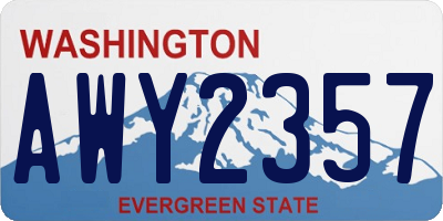 WA license plate AWY2357