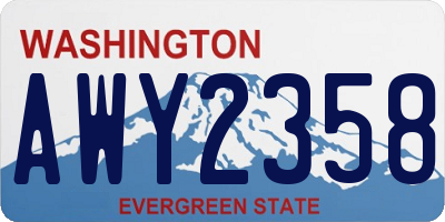WA license plate AWY2358