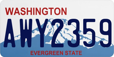 WA license plate AWY2359