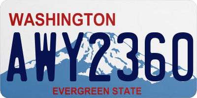 WA license plate AWY2360