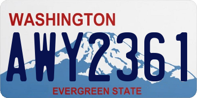 WA license plate AWY2361