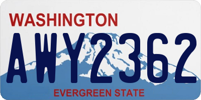 WA license plate AWY2362