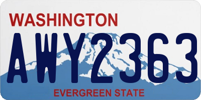 WA license plate AWY2363