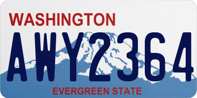 WA license plate AWY2364