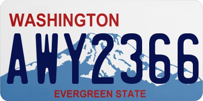 WA license plate AWY2366