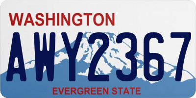 WA license plate AWY2367