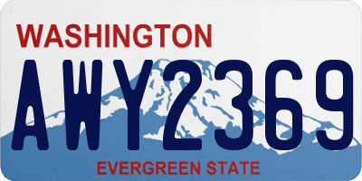 WA license plate AWY2369