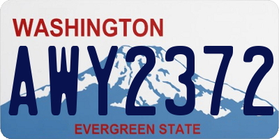 WA license plate AWY2372