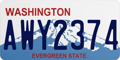 WA license plate AWY2374