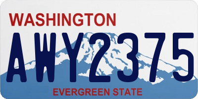 WA license plate AWY2375