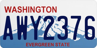 WA license plate AWY2376