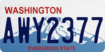 WA license plate AWY2377