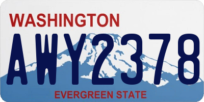 WA license plate AWY2378