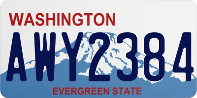 WA license plate AWY2384