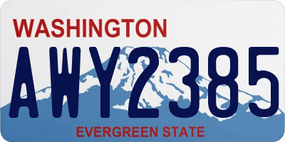 WA license plate AWY2385