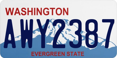 WA license plate AWY2387