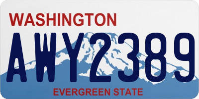 WA license plate AWY2389