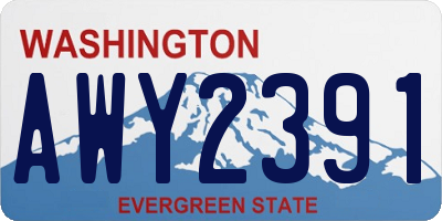 WA license plate AWY2391