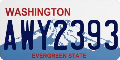 WA license plate AWY2393