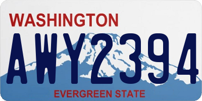 WA license plate AWY2394