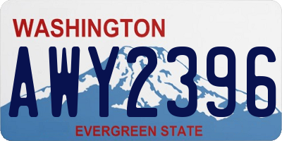 WA license plate AWY2396