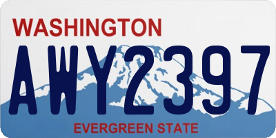 WA license plate AWY2397
