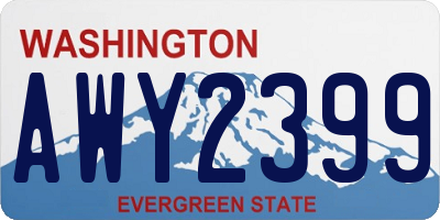WA license plate AWY2399
