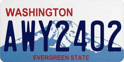 WA license plate AWY2402
