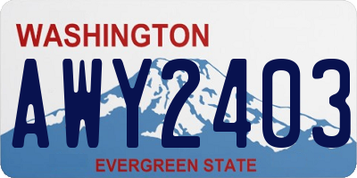 WA license plate AWY2403