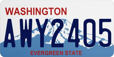 WA license plate AWY2405