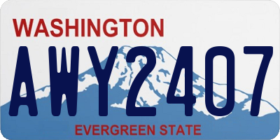 WA license plate AWY2407