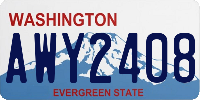 WA license plate AWY2408