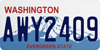 WA license plate AWY2409