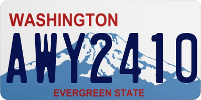 WA license plate AWY2410