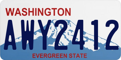 WA license plate AWY2412