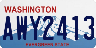 WA license plate AWY2413