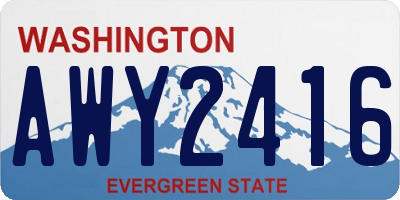 WA license plate AWY2416