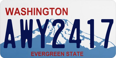WA license plate AWY2417