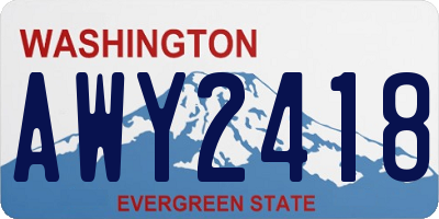 WA license plate AWY2418