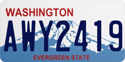 WA license plate AWY2419