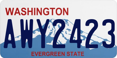 WA license plate AWY2423
