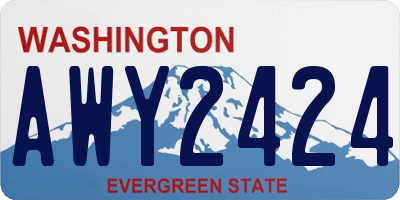 WA license plate AWY2424
