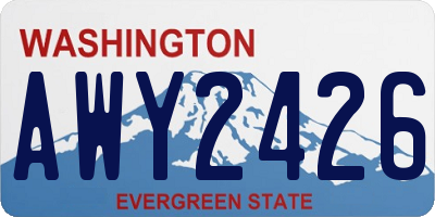 WA license plate AWY2426