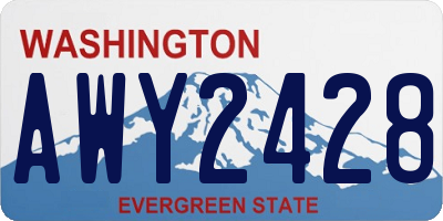 WA license plate AWY2428