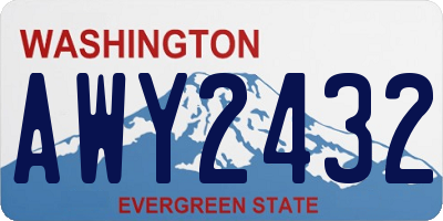 WA license plate AWY2432